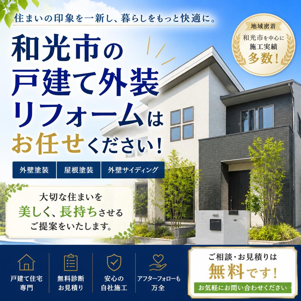 和光市の戸建て外装リフォームはお任せください！