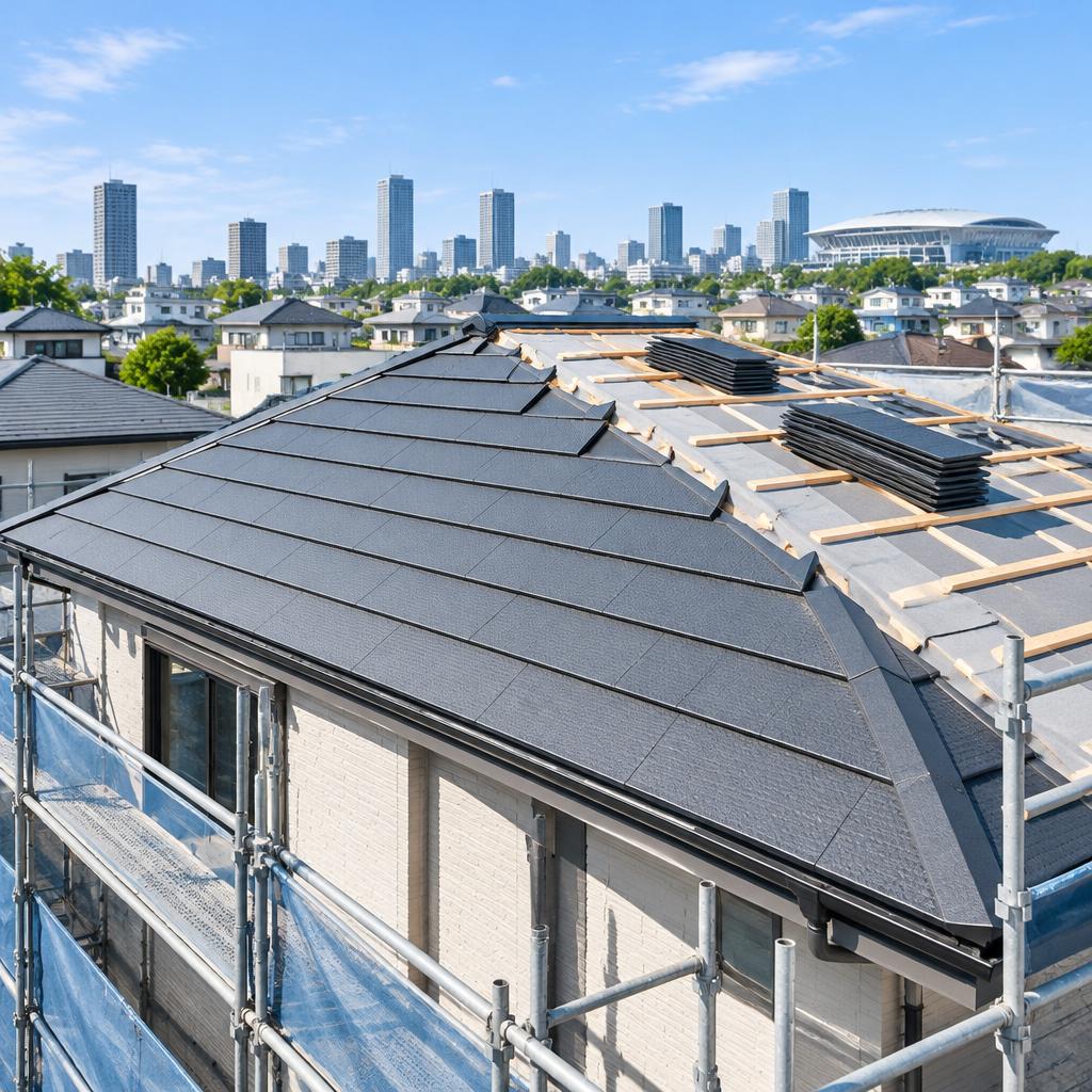さいたま市中央区の戸建て屋根葺き替えなら、建築士が相談から現場管理まで一貫対応。住まいを守る確かな施工を。
