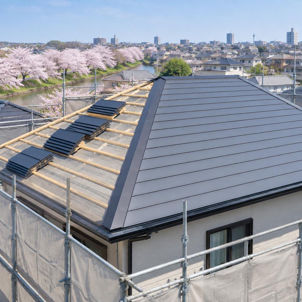 さいたま市桜区の戸建て屋根葺き替えなら、建築士が相談から現場管理まで一貫対応。住まいを守る確かな工事を。
