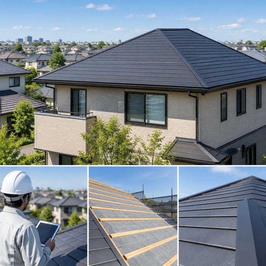 さいたま市緑区の戸建て屋根葺き替えなら、建築士が現地調査から施工管理まで一貫対応。住まいを守る屋根を、確かな技術で新しく。